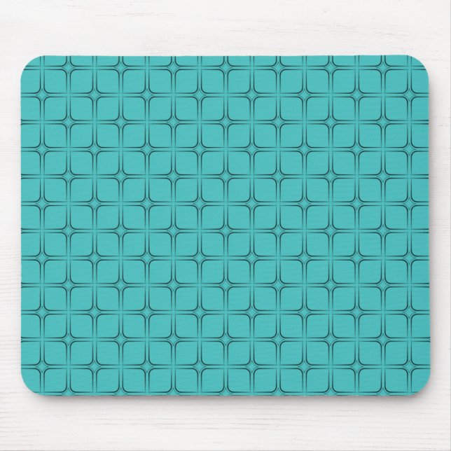 Retro Bliss Mousepad, Turquoise Mouse Mat (Front)