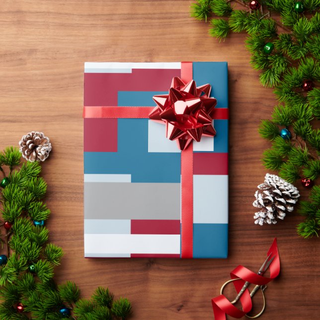 Retro Block Design 4 Wrapping Paper (Holiday Gift)