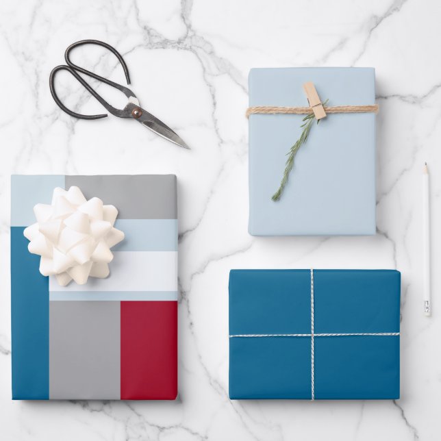 Retro Block Design 4 Wrapping Paper Sheet (Front)