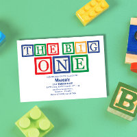 Retro Block Letters The Big One First Birthday