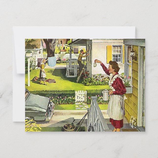 Retro Block Party Neighbourhood Social Invitation (Front)