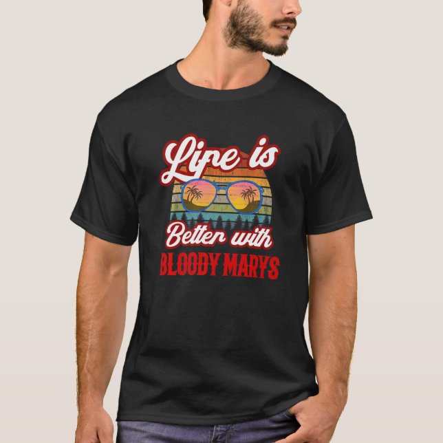 Retro Bloody Marys Sunset  With Bloody Marys T-Shirt (Front)
