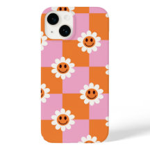 "Retro Bloom – A Chequered Twist on Happiness"