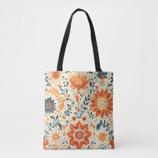 Retro Bloom Burst - Tote Bag