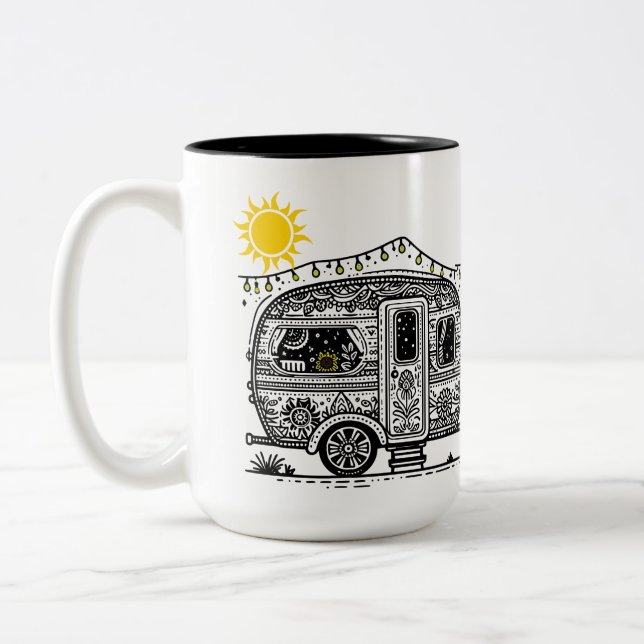 Retro Bloom Camper Mug (Left)