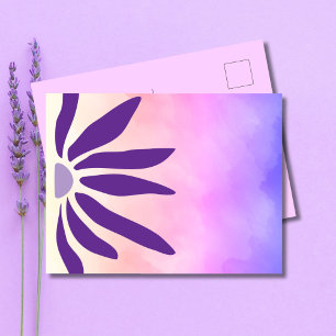 Retro Bloom Geometric Mod Flower Postcard