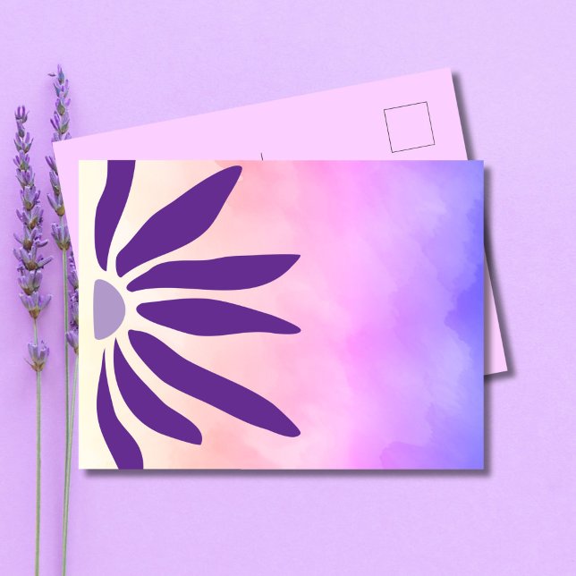 Retro Bloom Geometric Mod Flower Postcard (Creator Uploaded)
