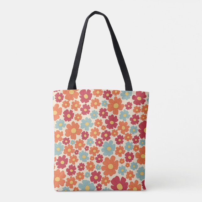 Retro Bloom Tote Bag (Back)