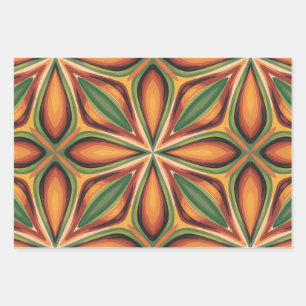 Retro Bloom Wrapping Paper Sheet