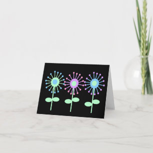 Retro Blooms Blank Notecard