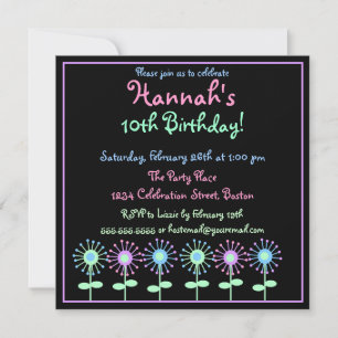 Retro Blooms Invitation