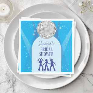 Retro Blue 70s Disco Dancing Queen Bridal Shower Napkin