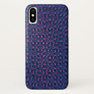Retro blue and pink pattern iPhone x case