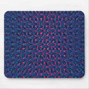 Retro blue and pink pattern mouse mat