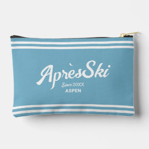 Retro Blue Apres Ski Custom Ski Resort & Year Accessory Pouch