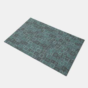 Retro Blue Aqua Doormat Welcome Mat Rug Gift