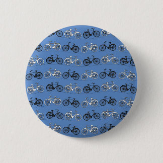 Retro Blue Bicycle Pattern 6 Cm Round Badge