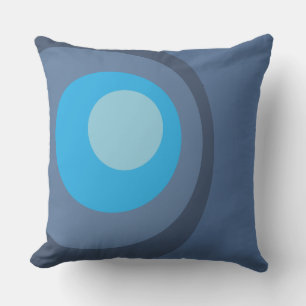 Retro Blue Circles Cushion