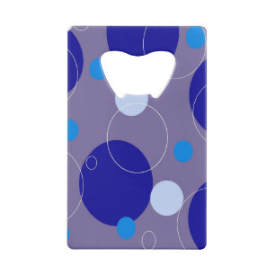 Retro Blue Circles & Ovals Royal Periwinkle Aqua