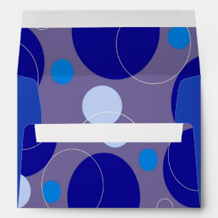 Retro Blue Circles & Ovals Royal Periwinkle Aqua Envelope