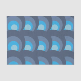 Retro Blue Circles Pattern Tissue Paper