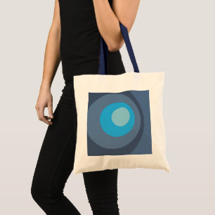 Retro Blue Circles Tote Bag