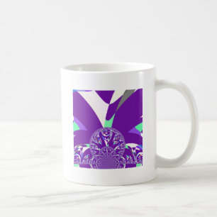 Retro Blue Cyan Kaleidoscope Art Print Coffee Mug