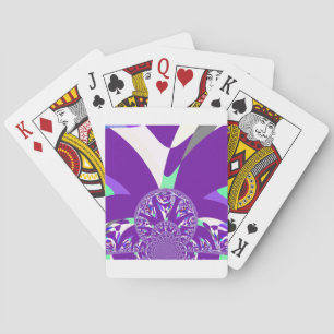 Retro Blue Cyan Kaleidoscope Art Print Playing Cards
