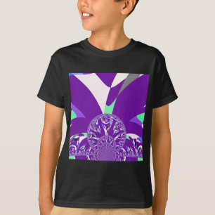 Retro Blue Cyan Kaleidoscope Art Print T-Shirt