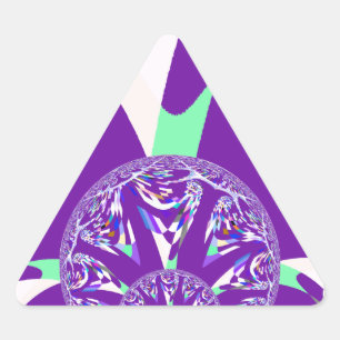 Retro Blue Cyan Kaleidoscope Art Print Triangle Sticker