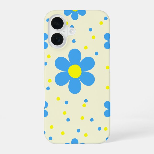 Retro Blue Daisy Phone Case  (Back)