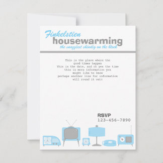 Retro Blue Electronics Invitation