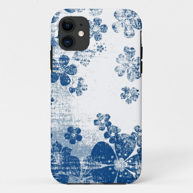 Retro blue floral pattern Case-Mate iPhone case (Back)