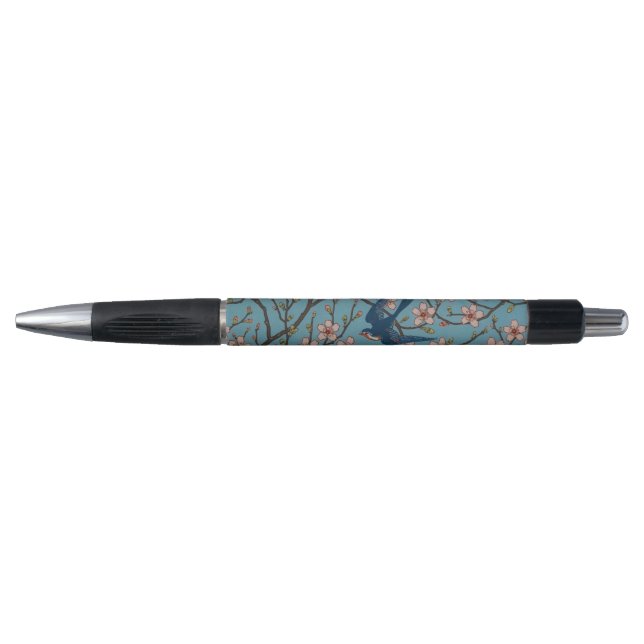 Retro Blue Floral Swallow Pattern by Walter Crane (Front)