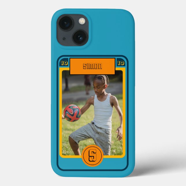 Retro Blue Football Card inspired Case-Mate iPhone Case (Back)