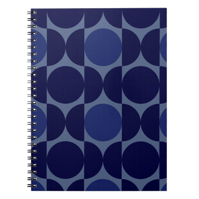 Retro Blue Geometric Notebook (Front)
