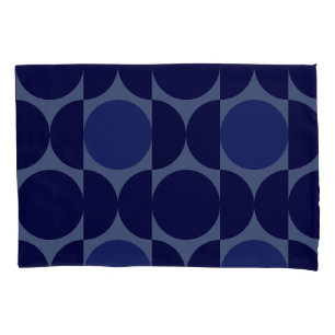 Retro Blue Geometric Pillowcase