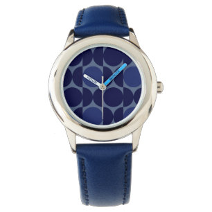 Retro Blue Geometric Watch