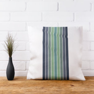 Retro Blue & Green Surfboard Striped Cushion