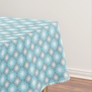 Retro Blue & Grey Geometric Pattern Rectangle Tablecloth