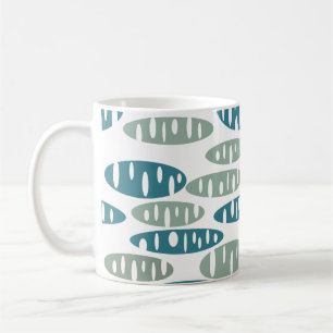 Retro Blue Holey Ovals Coffee Mug