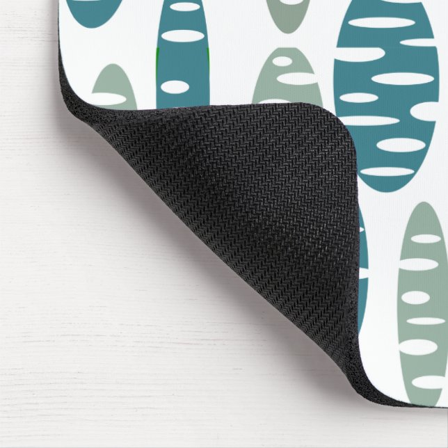 Retro Blue Holey Ovals  Mouse Mat (Corner)