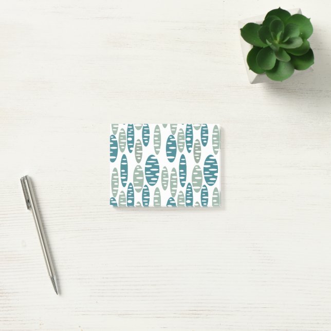 Retro Blue Holey Ovals  Post-it Notes (Office)