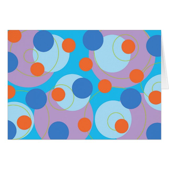 Retro Blue Ice Dots Funky Groovy Colour Fun Card (Front Horizontal)