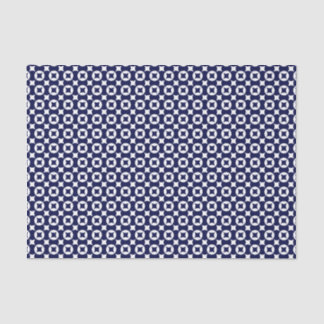 Retro Blue Interlocking Circles Geometric Pattern Tissue Paper