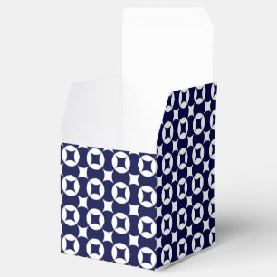 Retro Blue Interlocking Circles Geometric Shippo Favour Box