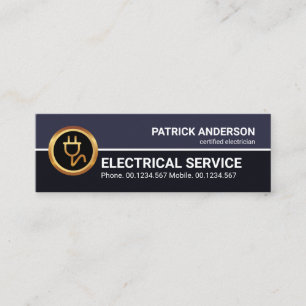 Retro Blue Layers Professional Gold Power Plug Mini Business Card