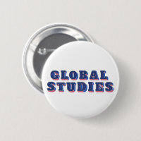 Retro blue letters global studies 