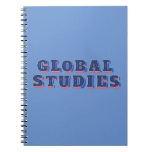 Retro blue letters global studies T-Shirt Notebook