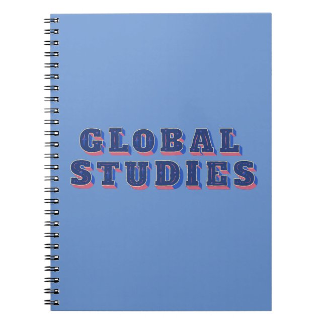 Retro blue letters global studies T-Shirt Notebook (Front)